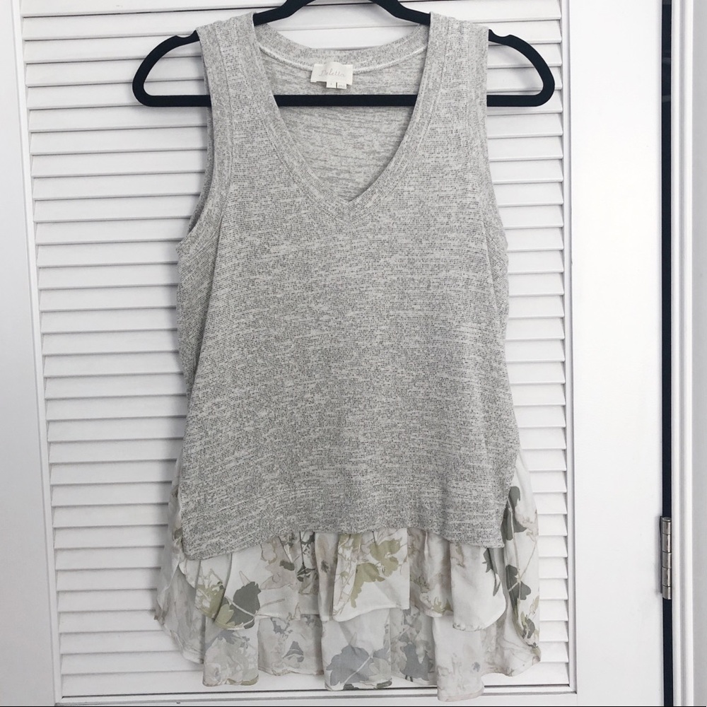 Anthropologie Deletta Knit Floral Tank